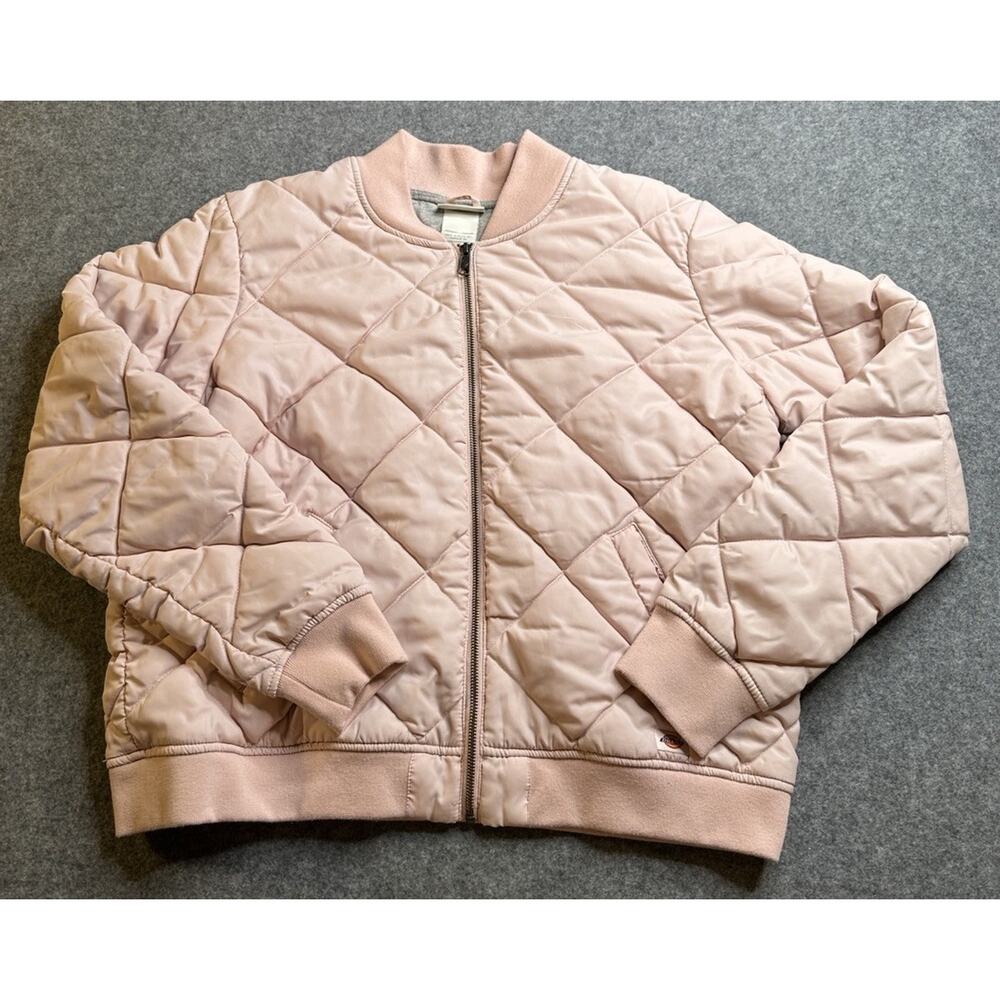 Dickies For Women Diamond Quilted Puffer Jacket Women XL Pink Streetwear Warm